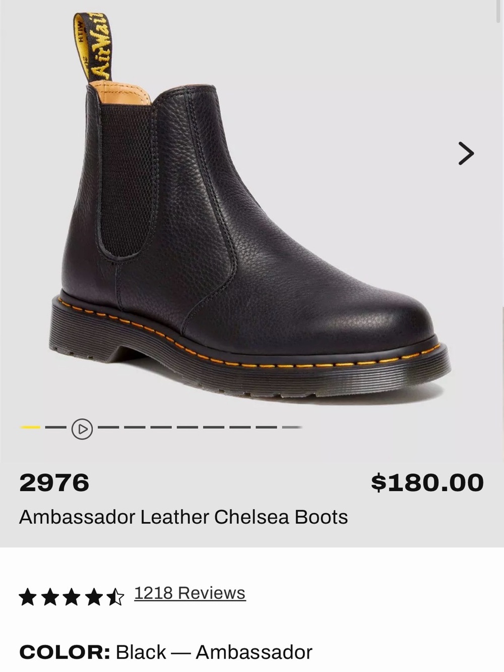 Dr. Martens 2976 Ambassador Leather Chelsea Boots